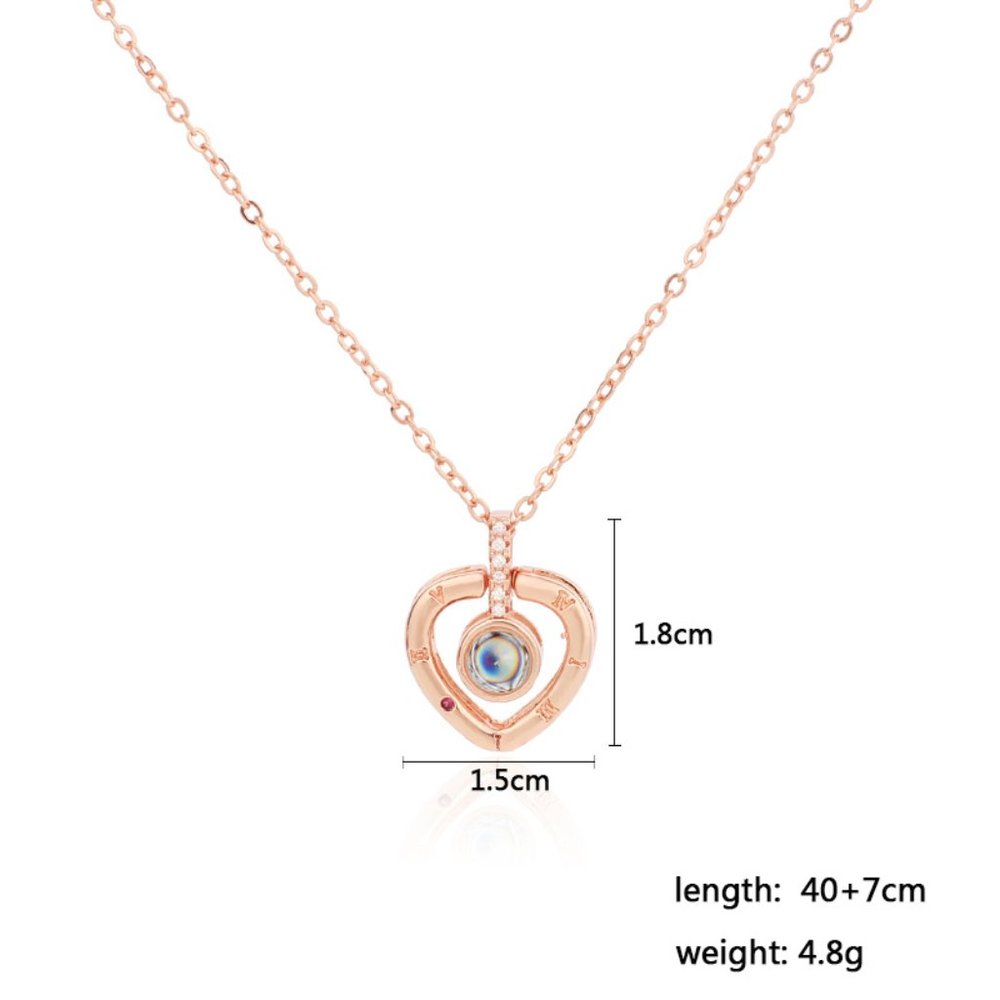 I Love You Necklace Heart Pendant Stone - Picture 6 of 9